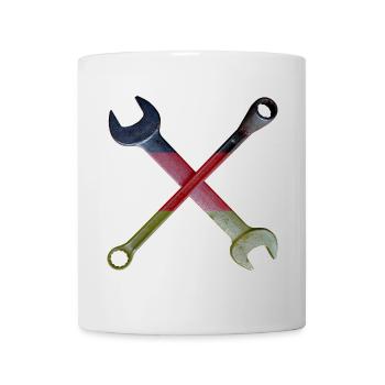 Deutsche Flaggenwerkzeug Kreuz - Tasse - Weiß - Vorne