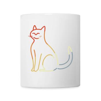 Cat Sketch Vintage Look - Mug - white - Front
