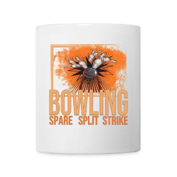 Bowling - Spare - Split - Strike - Tasse - Weiß - Vorne
