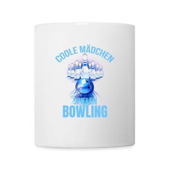 Coole Mädchen spielen Bowling - Tasse - Weiß - Vorne