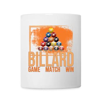 Game - Match - Win - Billard - Tasse - Weiß - Vorne