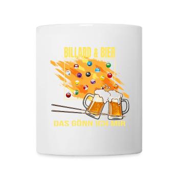 Billard & Bier - Das gönn ich mir - Tasse - Weiß - Vorne