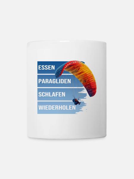 Essen - Paragliden - Schlafen - Wiederholen - Tasse - Weiß