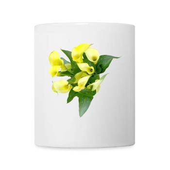 Fleurs de calla jaunes délicates - Mug blanc - blanc - Devant