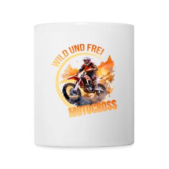 Wild und Frei - Motocross - Tasse - Weiß - Vorne
