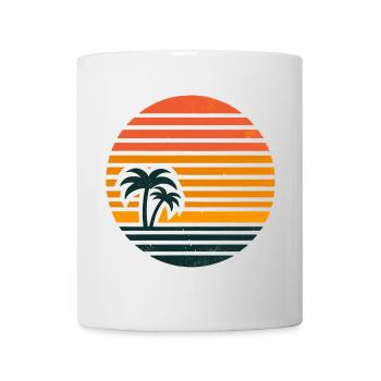 Sonnenuntergang mit Palmen - Tasse - Weiß - Vorne