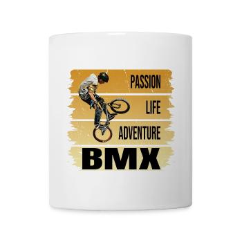 Passion - Life - Adventure - BMX - Tasse - Weiß - Vorne