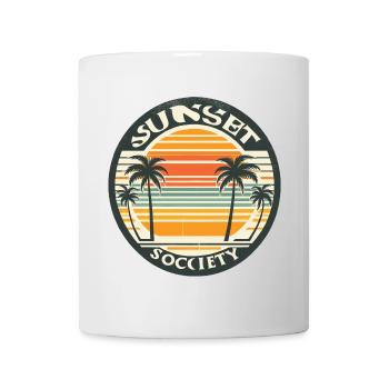 Sunset with palm trees - Mug - white - Front