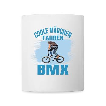 Coole Mädchen fahren BMX - Tasse - Weiß - Vorne