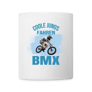 Coole Jungs fahren BMX - Tasse - Weiß - Vorne