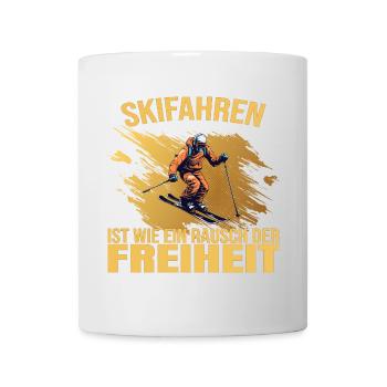 Skifahren ist wie ein Rausch der Freiheit - Tasse - Weiß - Vorne