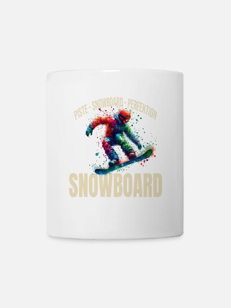 Piste - Snowboard - Perfektion - Tasse - Weiß