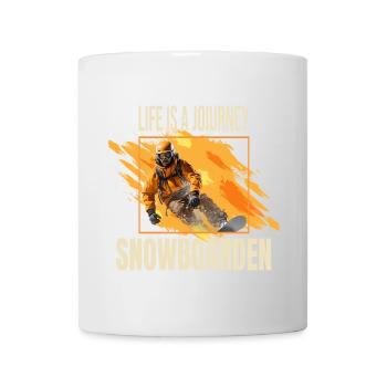 Life is a journey - Snowboarden - Tasse - Weiß - Vorne