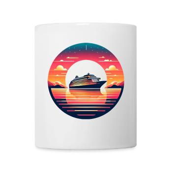 Kreuzfahrturlaub: Sonnenuntergang auf hoher See - Tasse - Weiß - Vorne