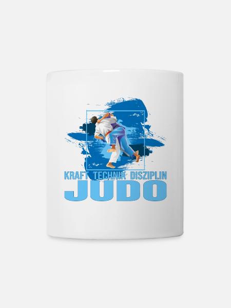 Kraft - Technik - Disziplin - Judo - Tasse - Weiß