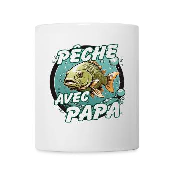 Pêche avec papa - Mug blanc - blanc - Devant