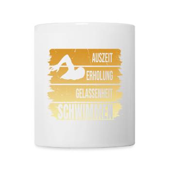 Auszeit - Erholung - Gelassenheit - Schwimmen - Tasse - Weiß - Vorne