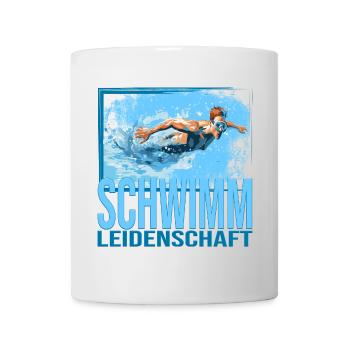 Schwimm Leidenschaft - Tasse - Weiß - Vorne