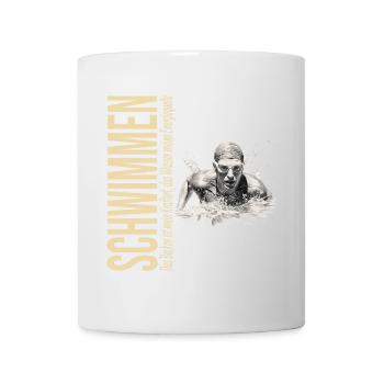 Das Becken ist mein Kraftort - Schwimmen - Tasse - Weiß - Vorne