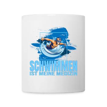 Schwimmen ist meine Medizin - Tasse - Weiß - Vorne