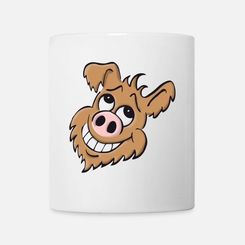 Schweinehund - lachend - Tasse - Weiß