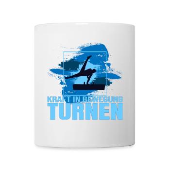Kraft in Bewegung - Turnen - Tasse - Weiß - Vorne
