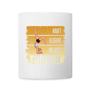 Turnen - Kraft - Eleganz - Balance - Tasse - Weiß - Vorne