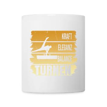 Turnen - Kraft - Eleganz - Balance - Tasse - Weiß - Vorne