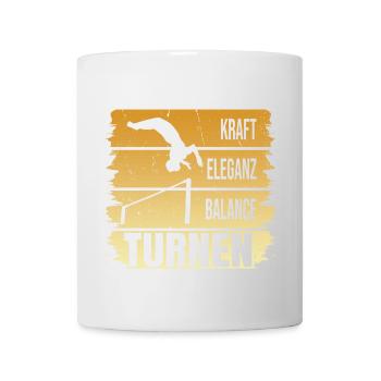 Turnen - Kraft - Eleganz - Balance - Tasse - Weiß - Vorne
