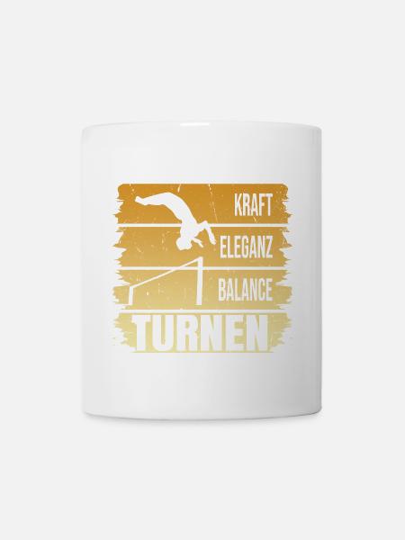 Turnen - Kraft - Eleganz - Balance - Tasse - Weiß