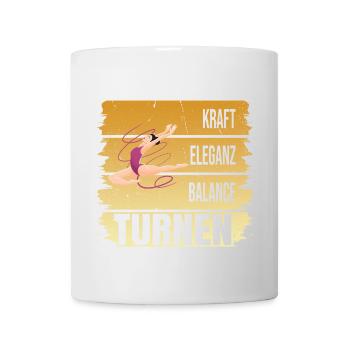 Turnen - Kraft - Eleganz - Balance - Tasse - Weiß - Vorne