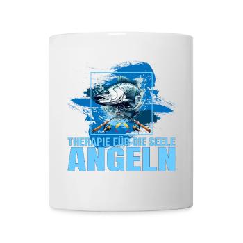 Therapie für die Seele - Angeln - Tasse - Weiß - Vorne