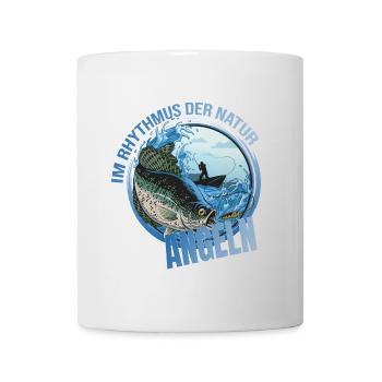 Im Rhythmus der Natur - Angeln - Tasse - Weiß - Vorne