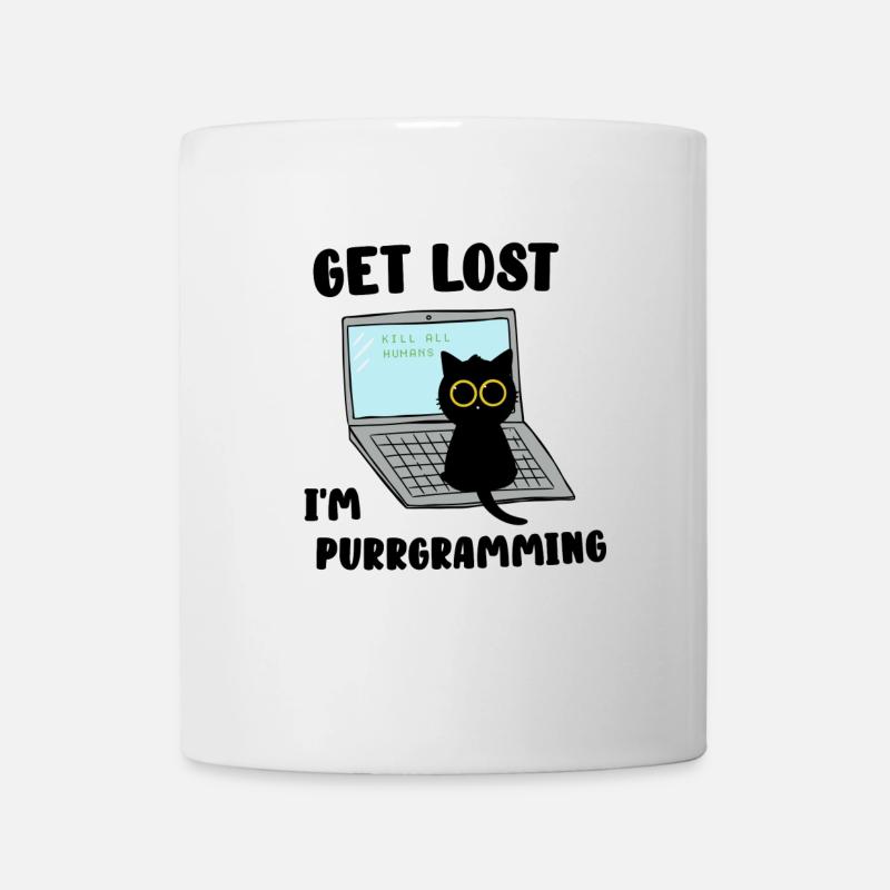 Get Lost I'm purrgramming - Tasse - Weiß