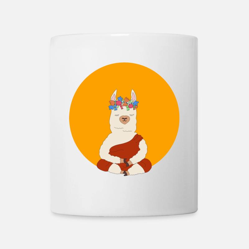 Lama méditant - Mug blanc - blanc