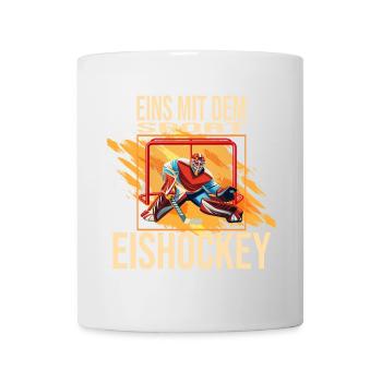 Eins mit dem Sport - Eishockey - Tasse - Weiß - Vorne