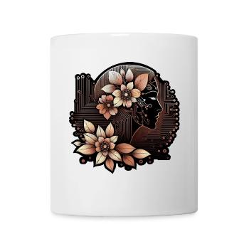 Cybernetic Woman Nature Technology Design - Mug - white - Front