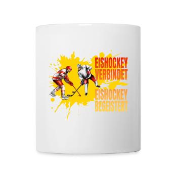 Eishockey verbindet - Eishockey begeistert - Tasse - Weiß - Vorne