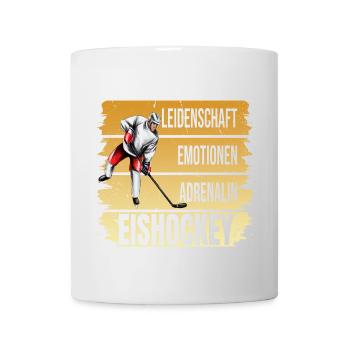Leidenschaft - Emotionen - Adrenalin - Eishockey - Tasse - Weiß - Vorne