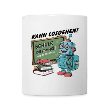 Einschulung erster Schultag kleiner Roboter - Tasse - Weiß - Vorne