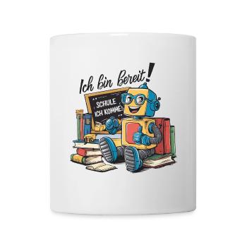 Einschulung erster Schultag kleiner Roboter - Tasse - Weiß - Vorne
