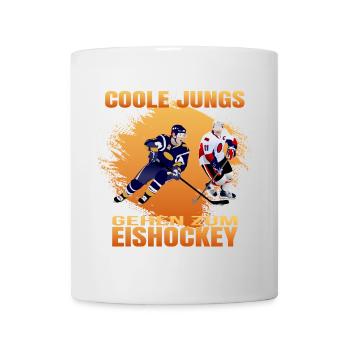 Coole Jungs gehen zum Eishockey - Tasse - Weiß - Vorne
