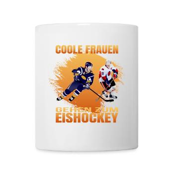 Coole Frauen gehen zum Eishockey - Tasse - Weiß - Vorne