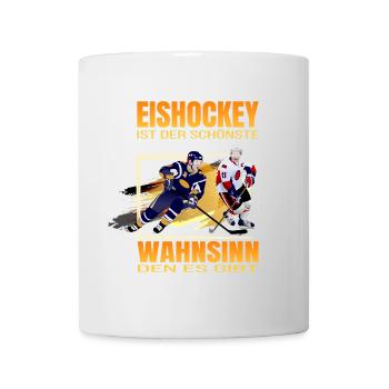 Eishockey ist der schönste Wahnsinn den es gibt - Tasse - Weiß - Vorne