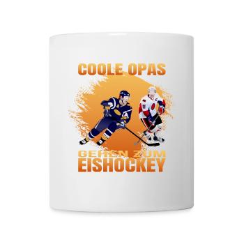 Coole Opas gehen zum Eishockey - Tasse - Weiß - Vorne