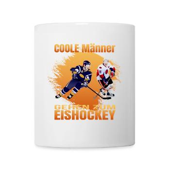Coole Männer gehen zum Eishockey - Tasse - Weiß - Vorne
