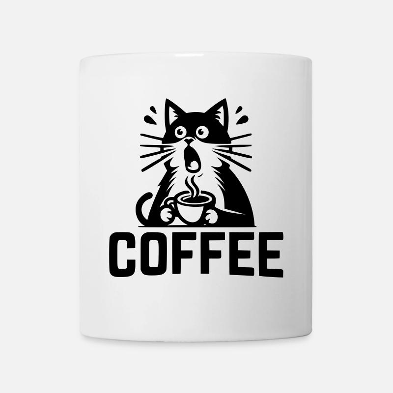 Katzen-Kaffee - Tasse - Weiß