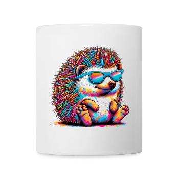 Igel mit Sonnenbrille - Tasse - Weiß - Vorne
