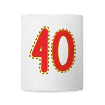 40. 40 YEARS. 40th ANNIVERSARY. 40 YEARS ANNIVERSARY. - Mug - white - Front