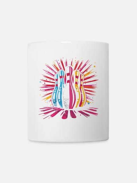 Style de dessin animé de bowling - Mug blanc - blanc